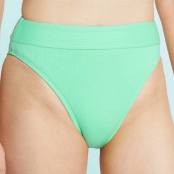 NWT High Waist Ribbed Bikini Bottom - Stoney Clover Lane x Target  - Light Green - Picture 2 of 3